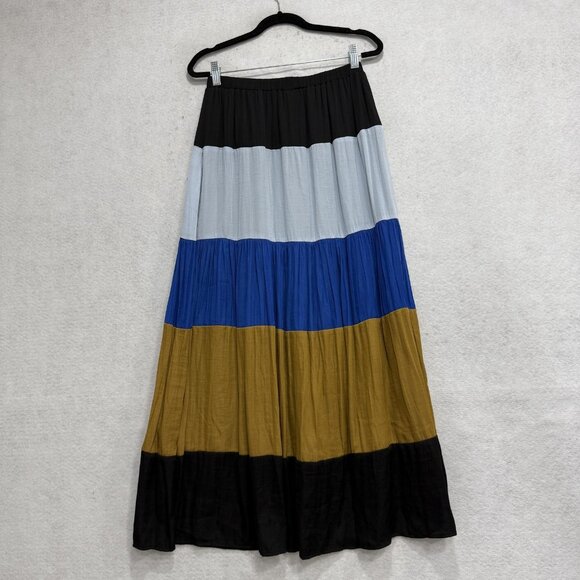 Dolan Skirt Womens Small Multicolor Tiered Maxi Elastic Waist Boho Flowy Casual - Picture 6 of 7